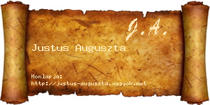 Justus Auguszta névjegykártya